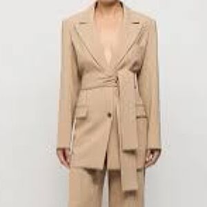 Vince Camuto Beige Belted Blazer